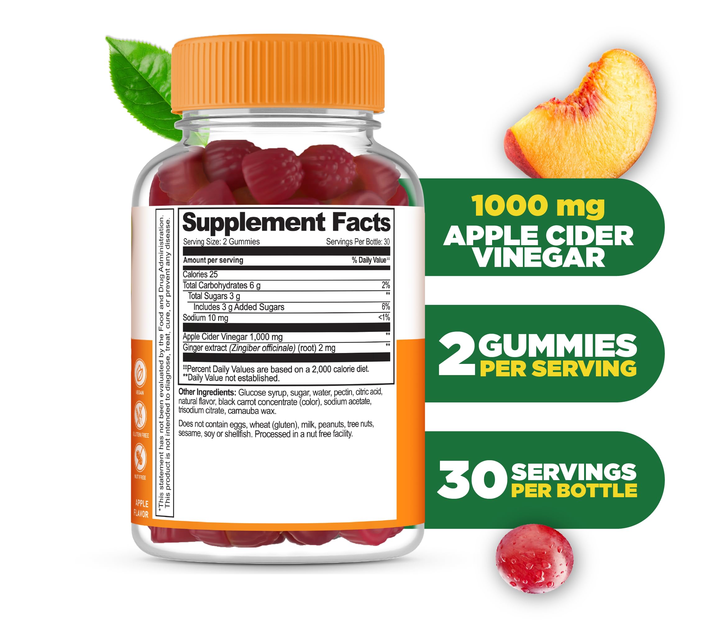 Lifeable ACV Gummies with Mother label highlighting 1000 mg per serving