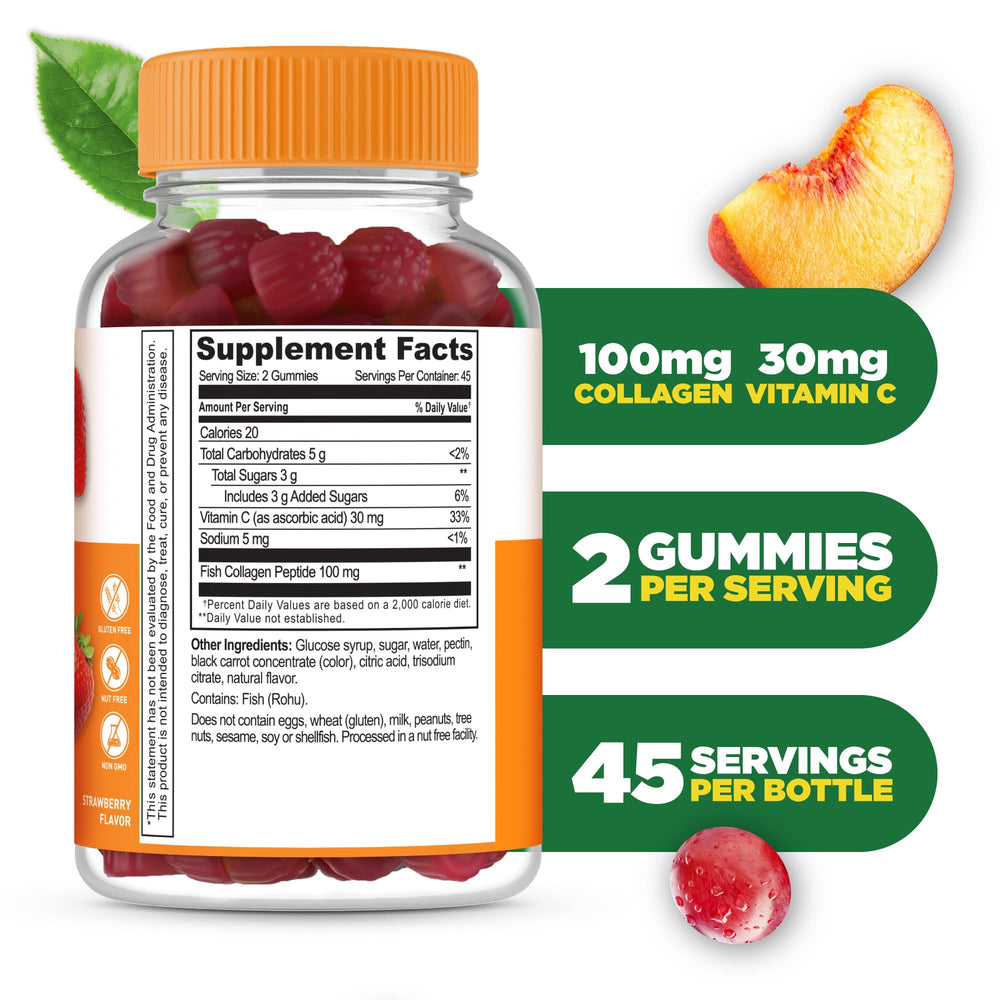 Lifeable Collagen Peptides Gummies strawberry gummies closeup for easy, tasty daily use.