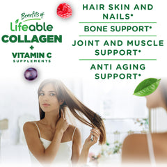 Lifeable Collagen Peptides Gummies vitamin C label highlights 100 mg collagen per serving.