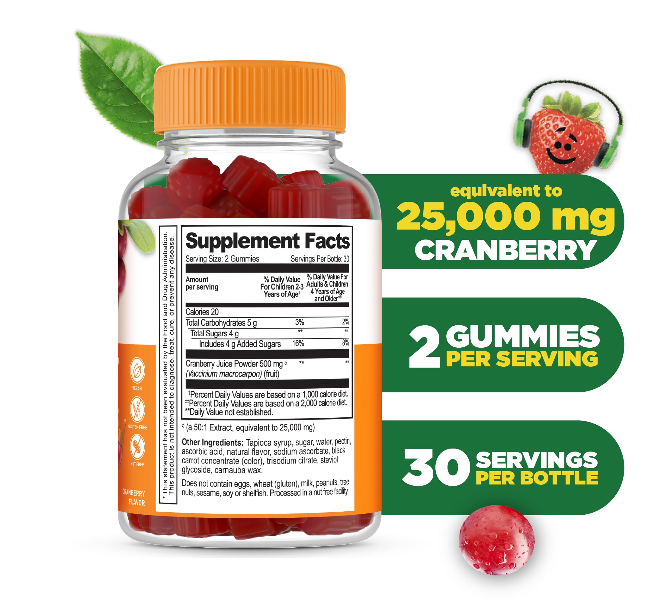 Lifeable Cranberry Gummies kids flavor closeup highlights fruity taste and chewable texture