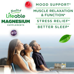 Lifeable Magnesium Citrate image emphasizes 900 mg per serving for daily support