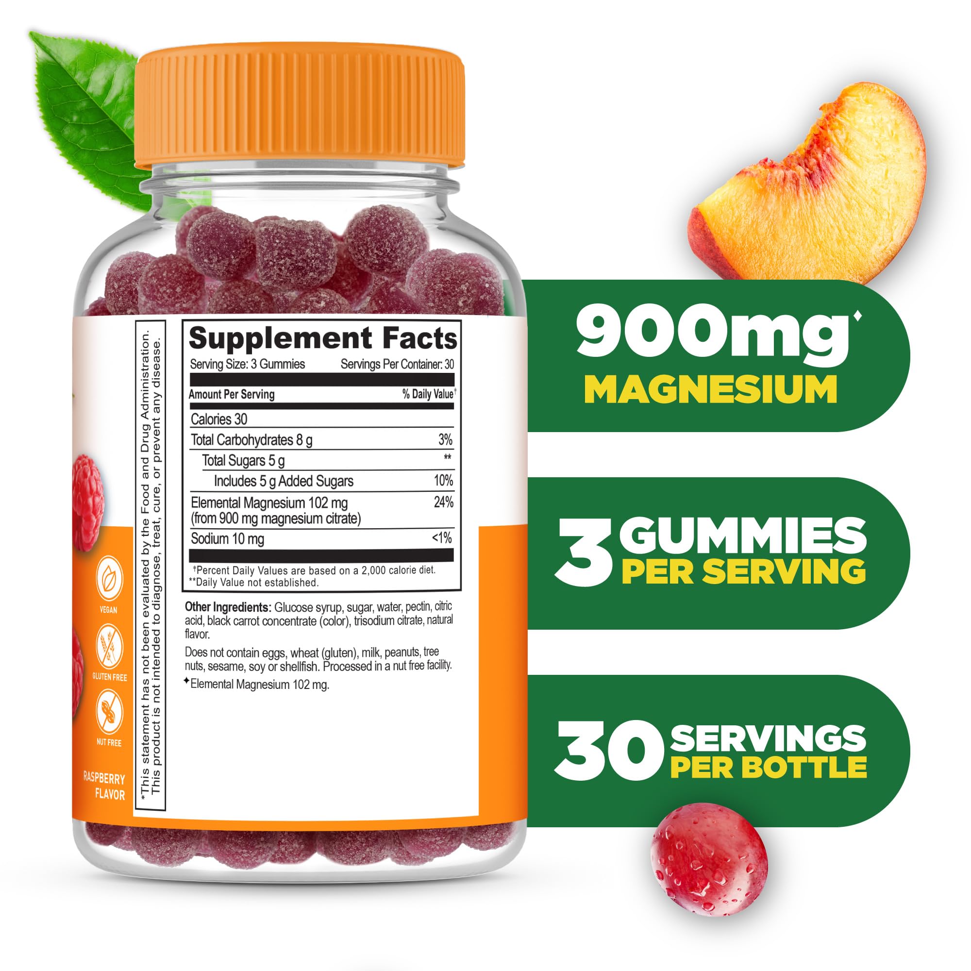 Lifeable Magnesium Gummies raspberry close-up highlights tasty, easy-to-consume daily supplement