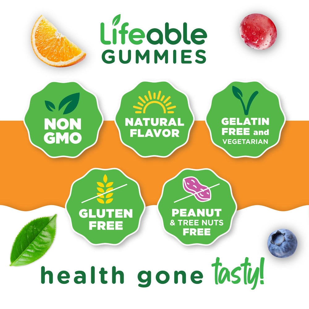 Lifeable Magnesium Gummies serving-size image demonstrates three gummies per day