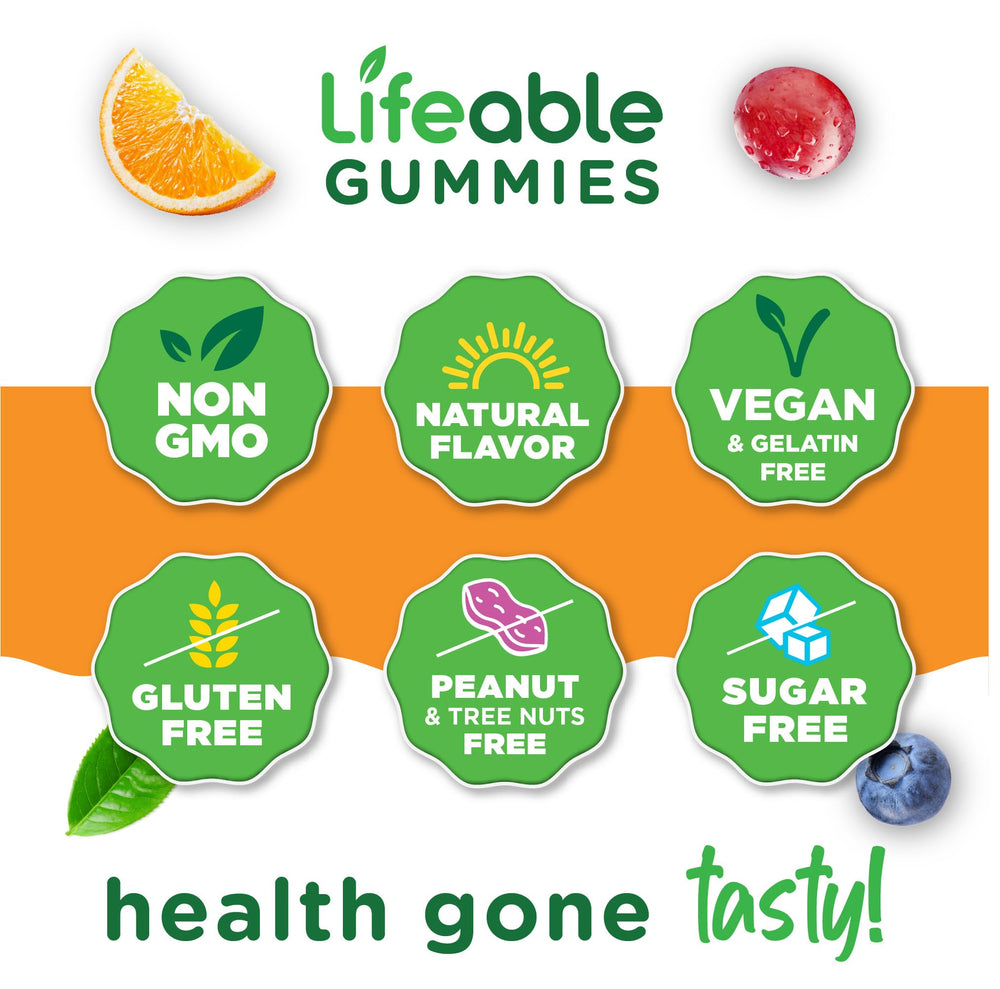 Lifeable sugar-free elderberry gummies gummies close-up with berry texture
