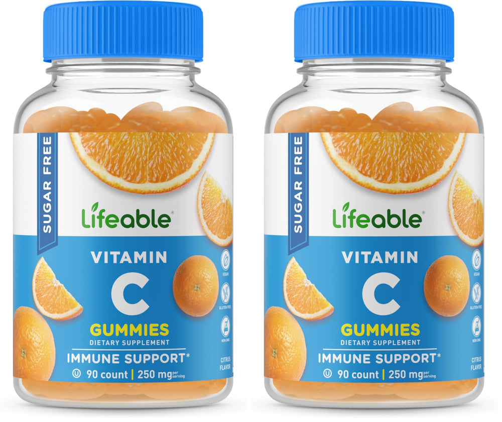 Lifeable Sugar Free Vitamin C bottle viewed from above for daily immune support.
