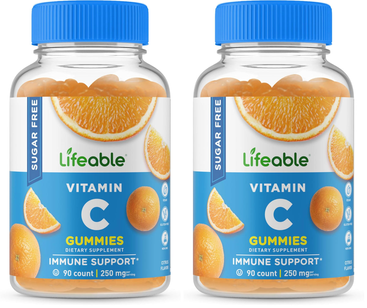 Lifeable Sugar Free Vitamin C bottle viewed from above for daily immune support.