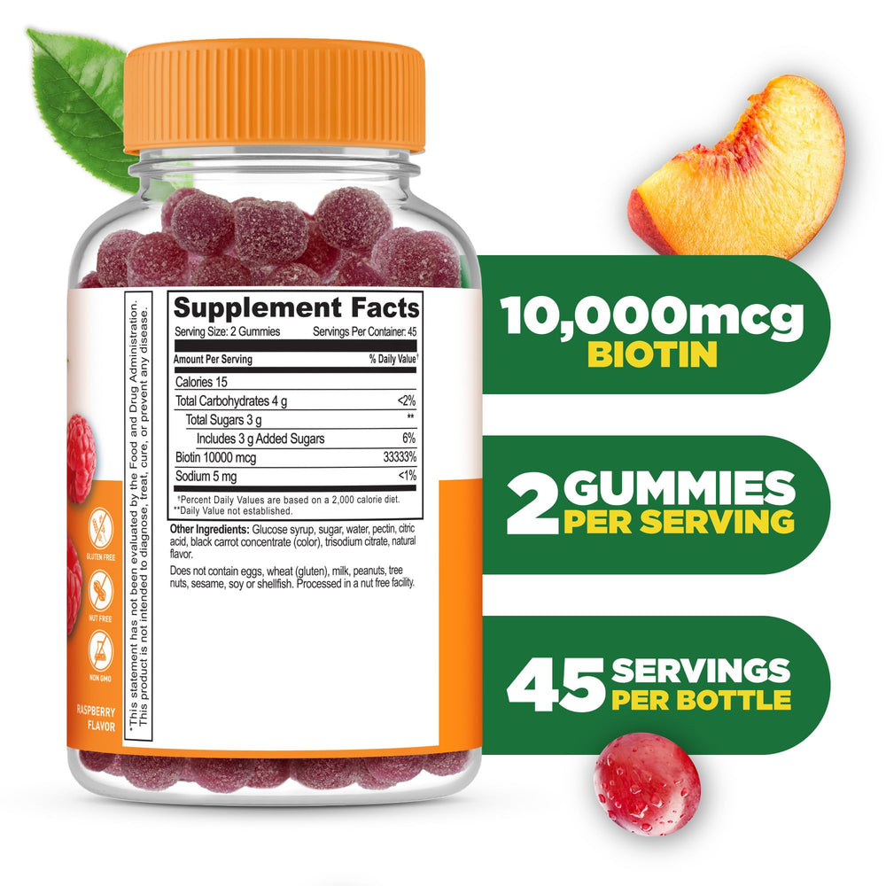 Lifeable Teens Biotin gummies pour illustrates convenient daily serving for teens.