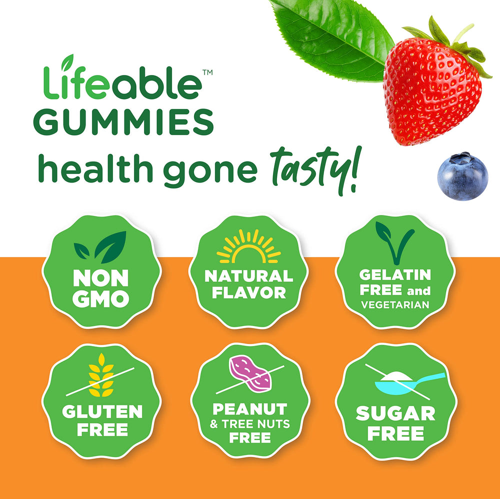 Lifeable vegetarian non-GMO dairy-free label highlighting dietary options