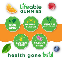 Lifeable gummies serving size on label for daily use.