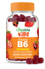 Lifeable Vitamin B6 Gummies for Kids bottle front, kid-friendly daily support.