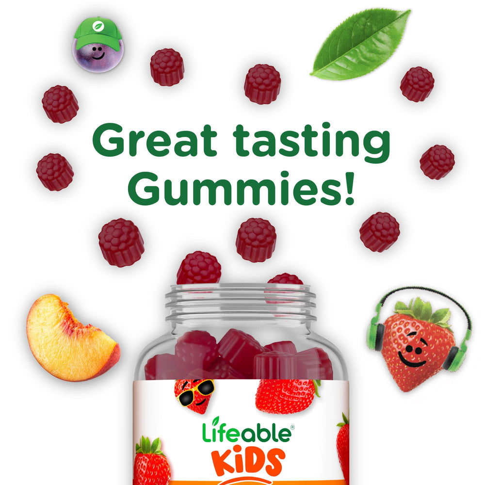 Two-bottle Lifeable B6 gummies pack for kids.