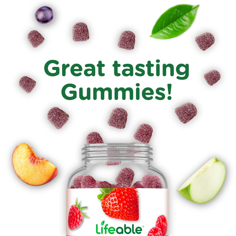 Lifeable Vitamin B6 Gummies natural pectin-based formula is nut- and gluten-free