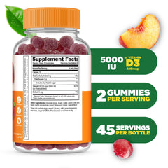 Lifeable Vitamin D Gummies strawberry flavor close-up, a tasty daily dose for immune support.