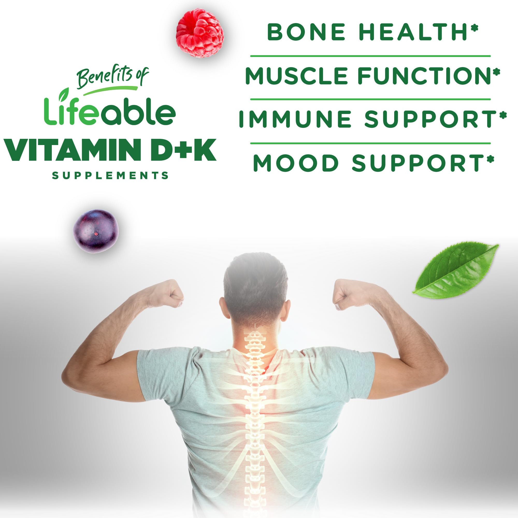 Lifeable D3 K2 gummies soft chew texture ideal for easy daily intake