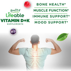 Lifeable D3 K2 gummies soft chew texture ideal for easy daily intake