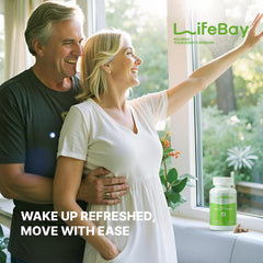 LifeBay active lifestyle scene with a person stretching for mobility