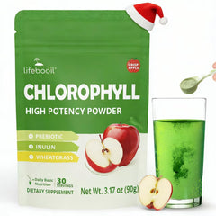 Lifebooil chlorophyll powder bottle ready for a refreshing hydration boost.