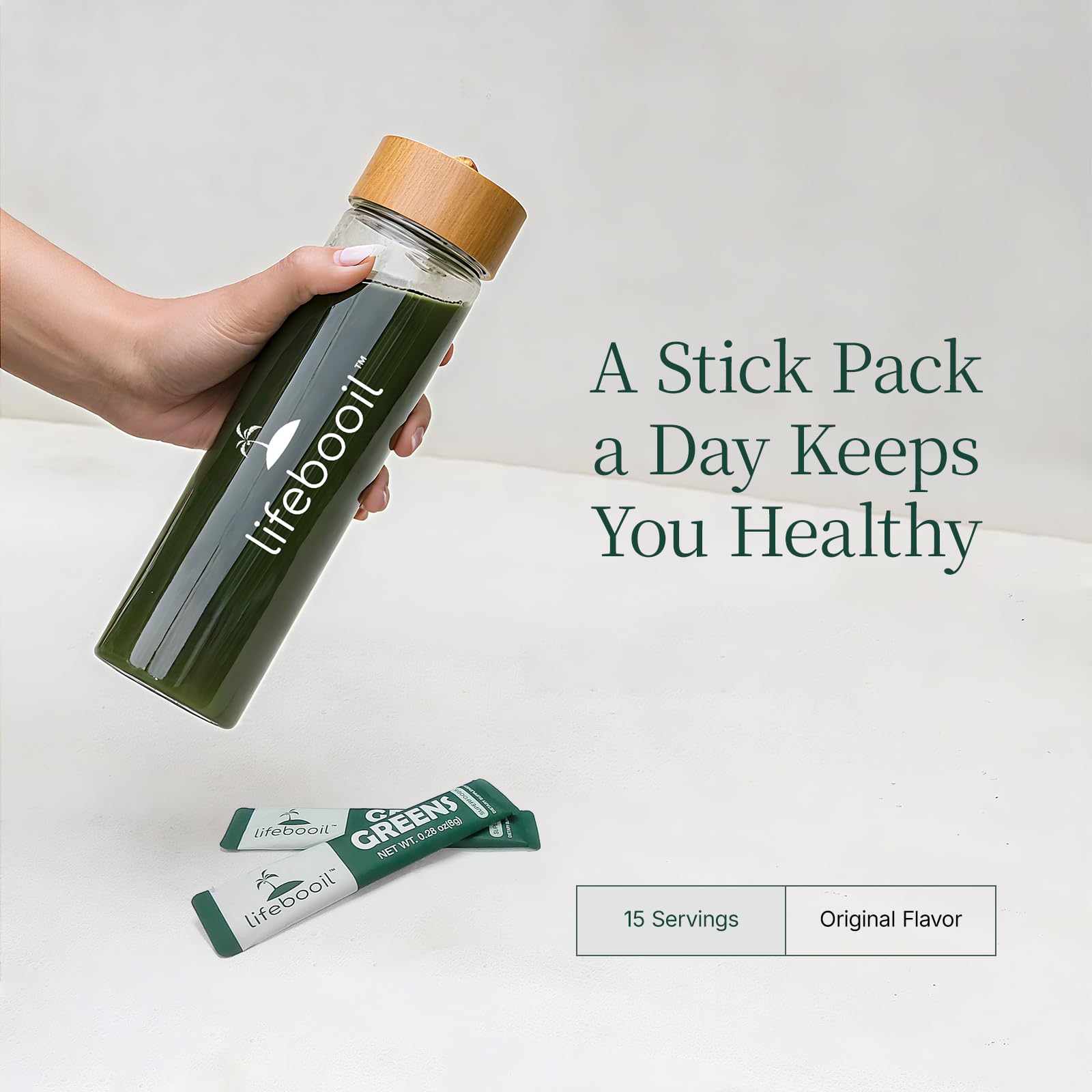 Lifebooil daily ritual visuals showing greens in a busy lifestyle