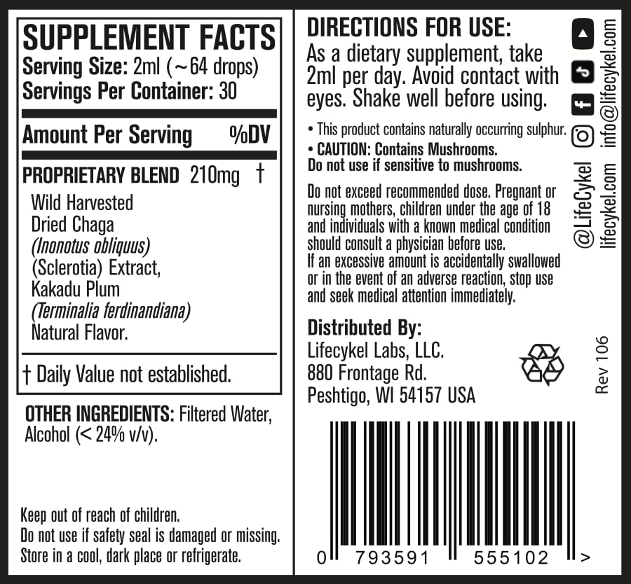 Life Cykel double extracted tincture bottle improves absorption and potency.