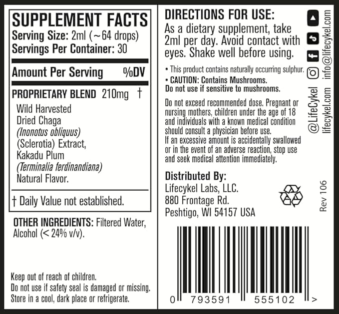 Life Cykel uses US-grown chaga for trusted quality and potency.