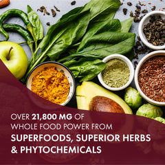Whole foods superfood base visual suggesting energy-boosting nutrients
