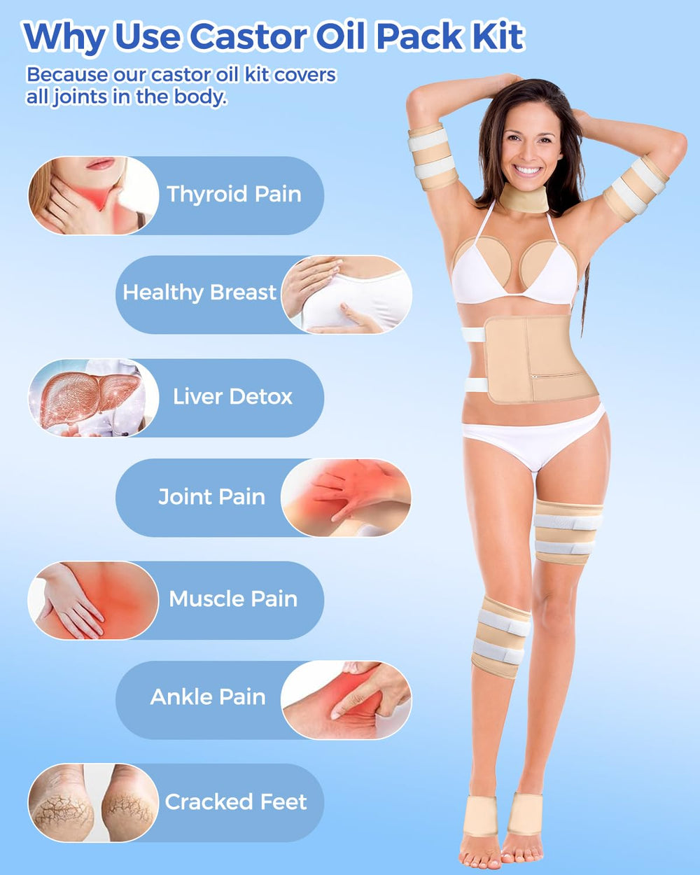 LIFEGOO chest wrap 1 provides upper body support during stretches or rest.