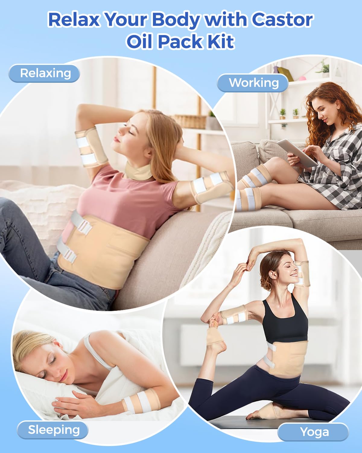 LIFEGOO leg wrap left supports calves and thighs for gentle relief.