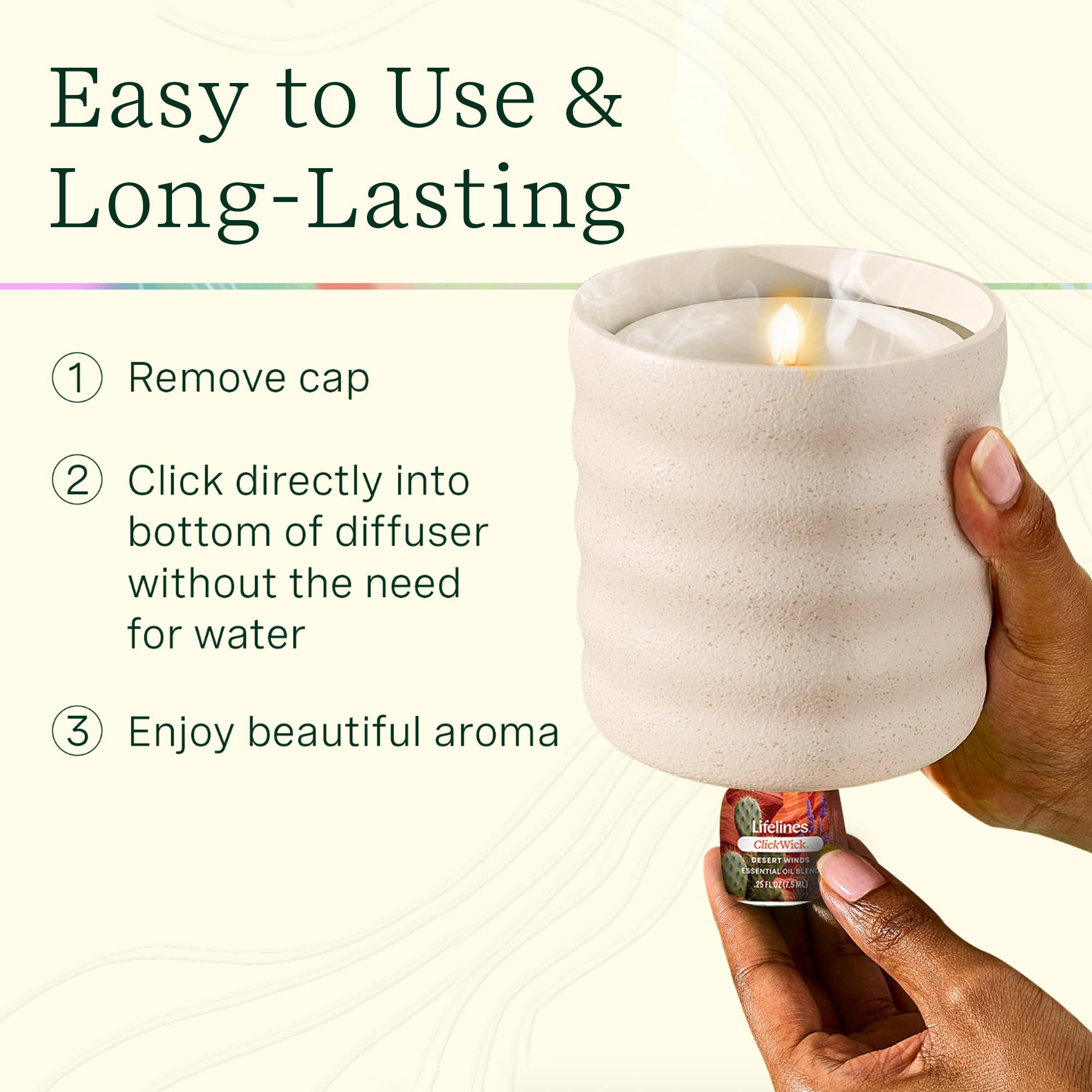 Lifelines bedroom setup with diffuser delivering long-lasting aroma