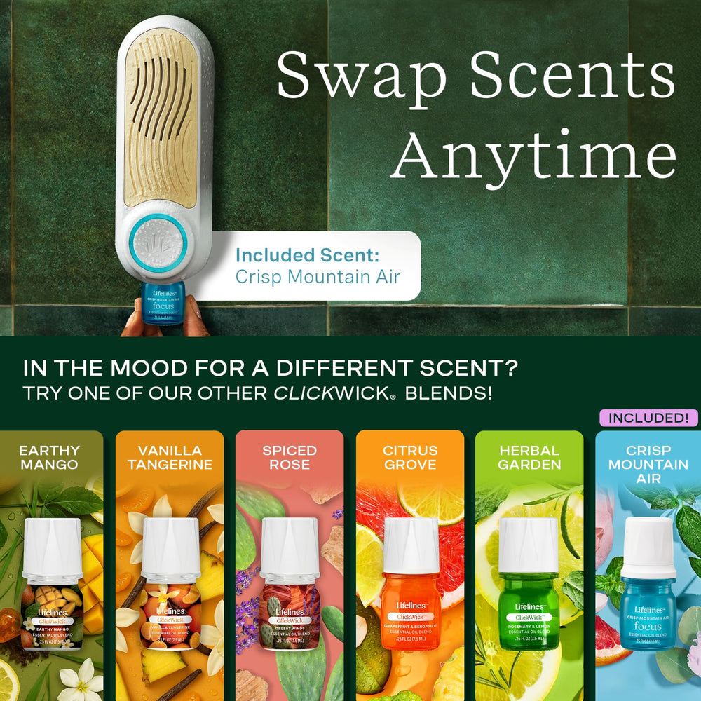 Lifelines diffuser swapping ClickWick blends to change scents