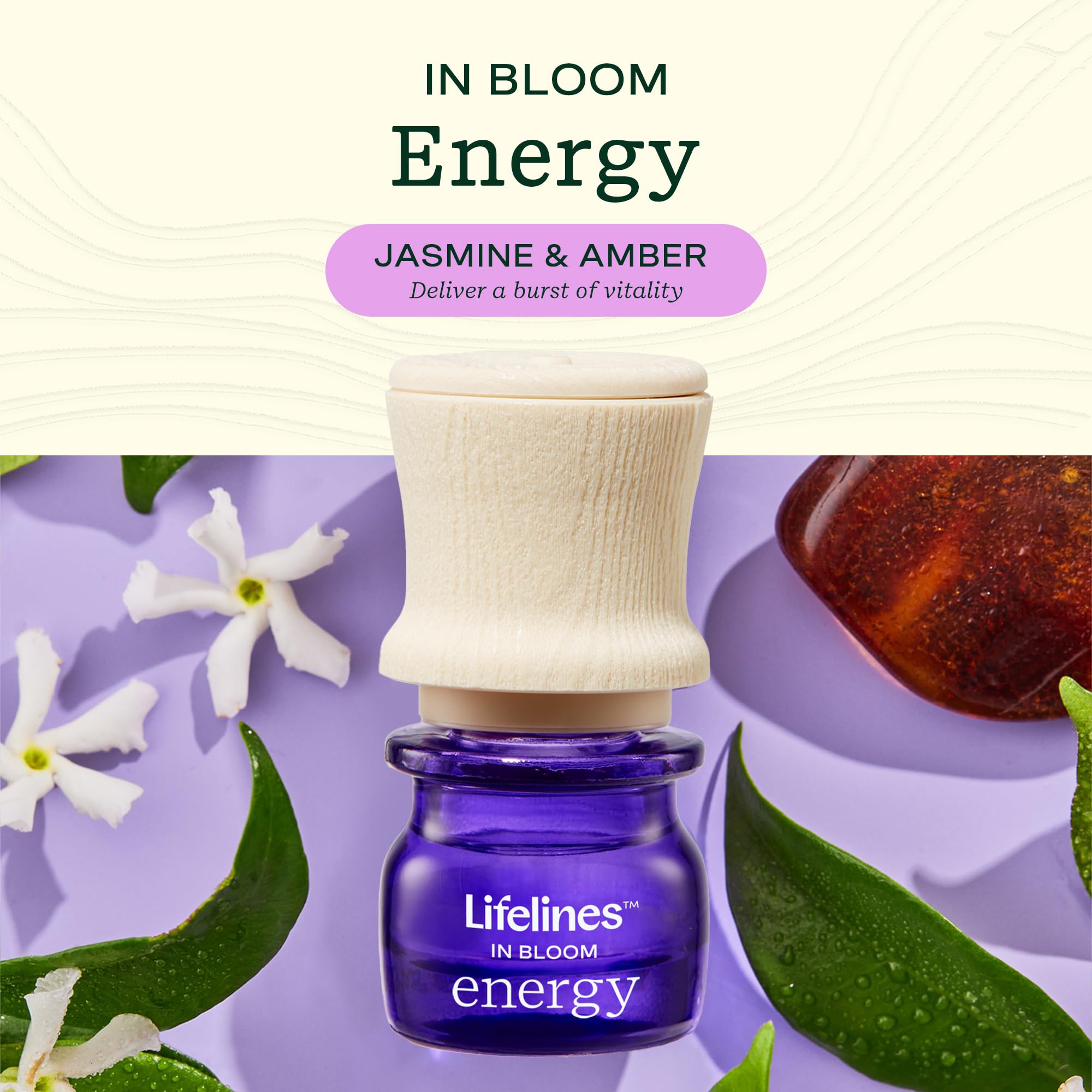 Lifelines Jasmine Amber essential oil blend included for inviting fragrance
