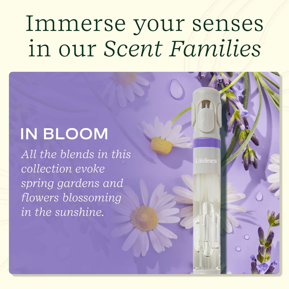 Lifelines In Bloom scent evokes meadow blossoms to elevate mood during tasks