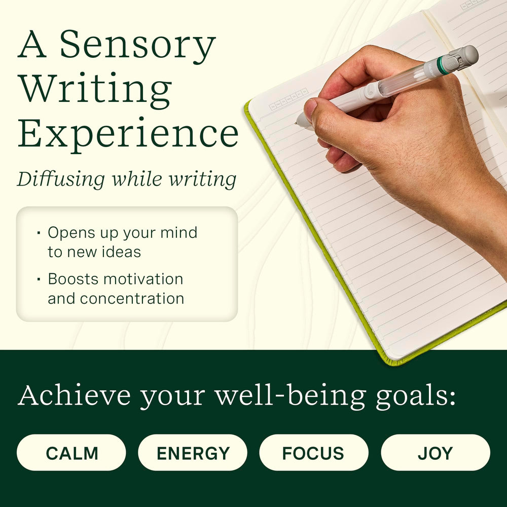 Lifelines Pen Diffuser ink refill visible, enabling longer writing sessions with aroma.