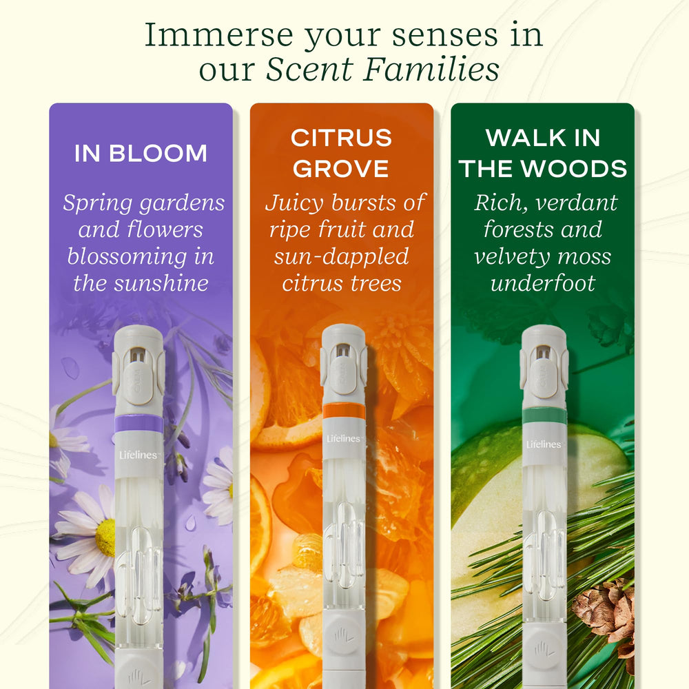 Lifelines Pen Diffuser Set adjustable vents shown to vary aroma intensity.
