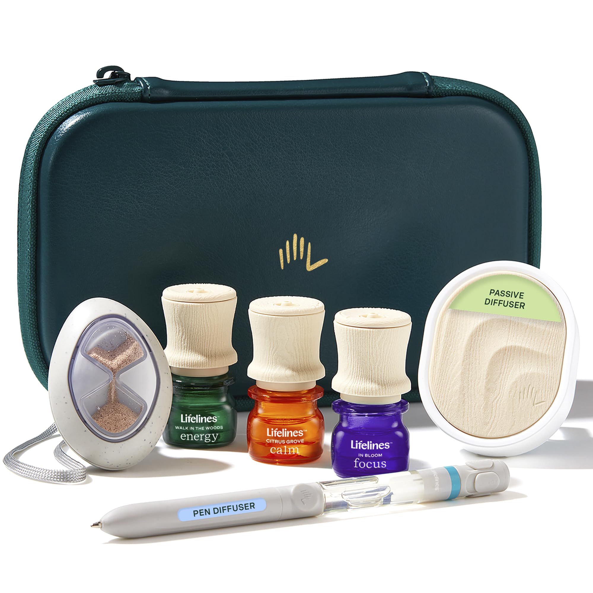 Lifelines Everyday Diffuser in the travel case delivering on-the-go calming aromas