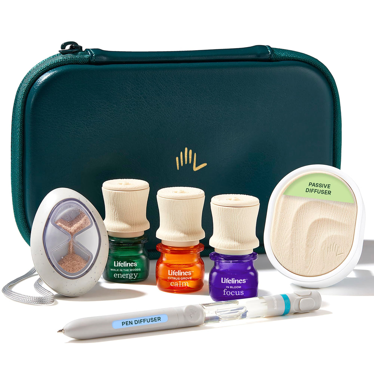 Lifelines Everyday Diffuser in the travel case delivering on-the-go calming aromas