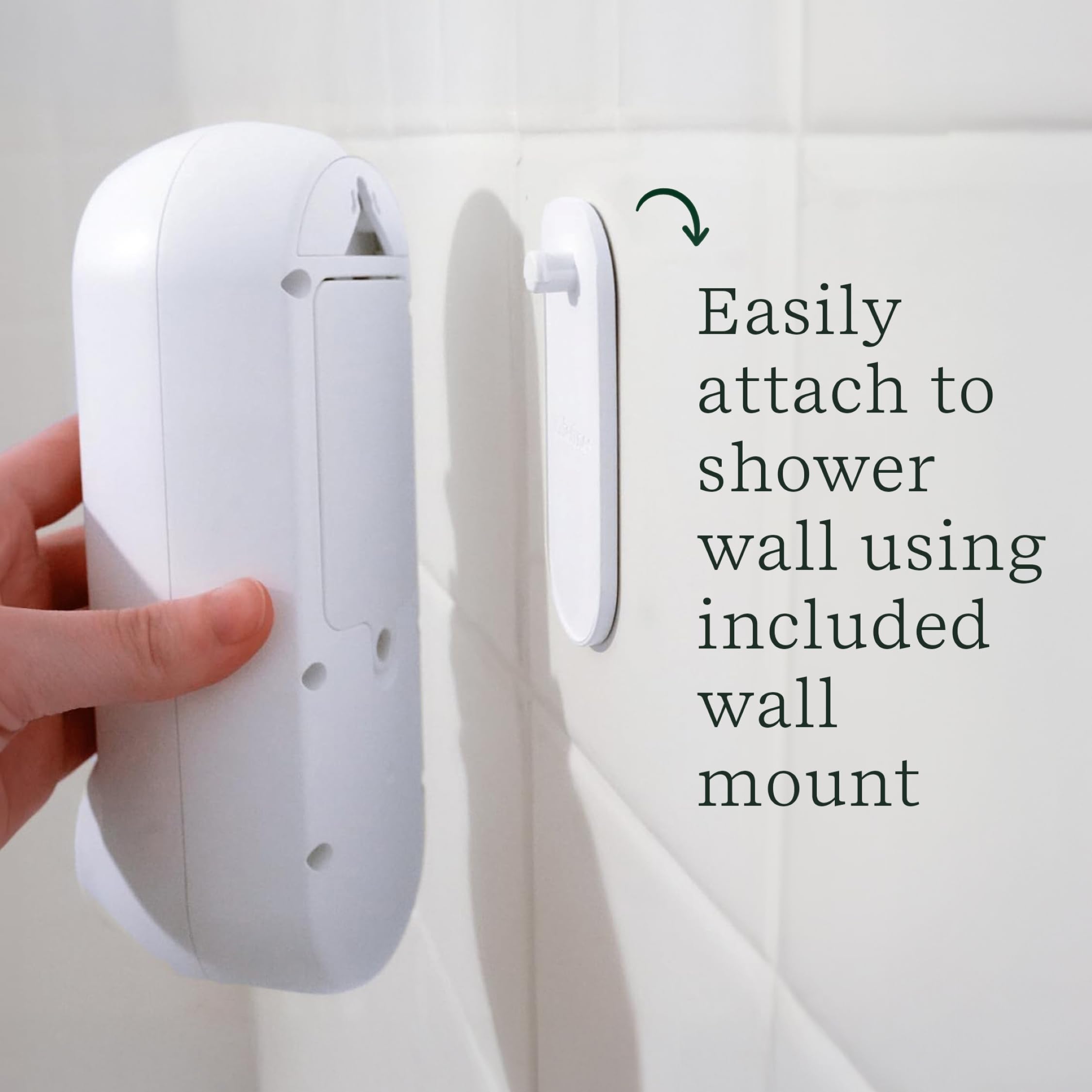 Lifelines Shower Diffuser being installed with the wall mount