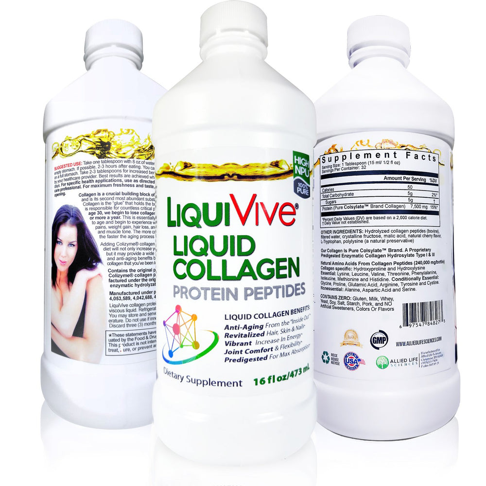 Life Miracle LiquiVive liquid bottle closeup communicates high concentration and fast uptake.