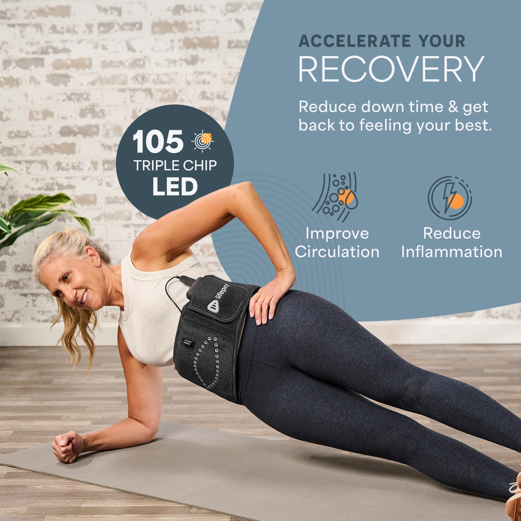 LifePro belt remote control and USB power option highlighted