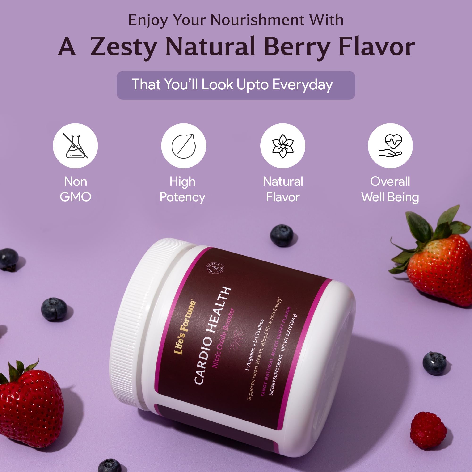 Life's Fortune ingredients label highlights key ingredients and transparency.