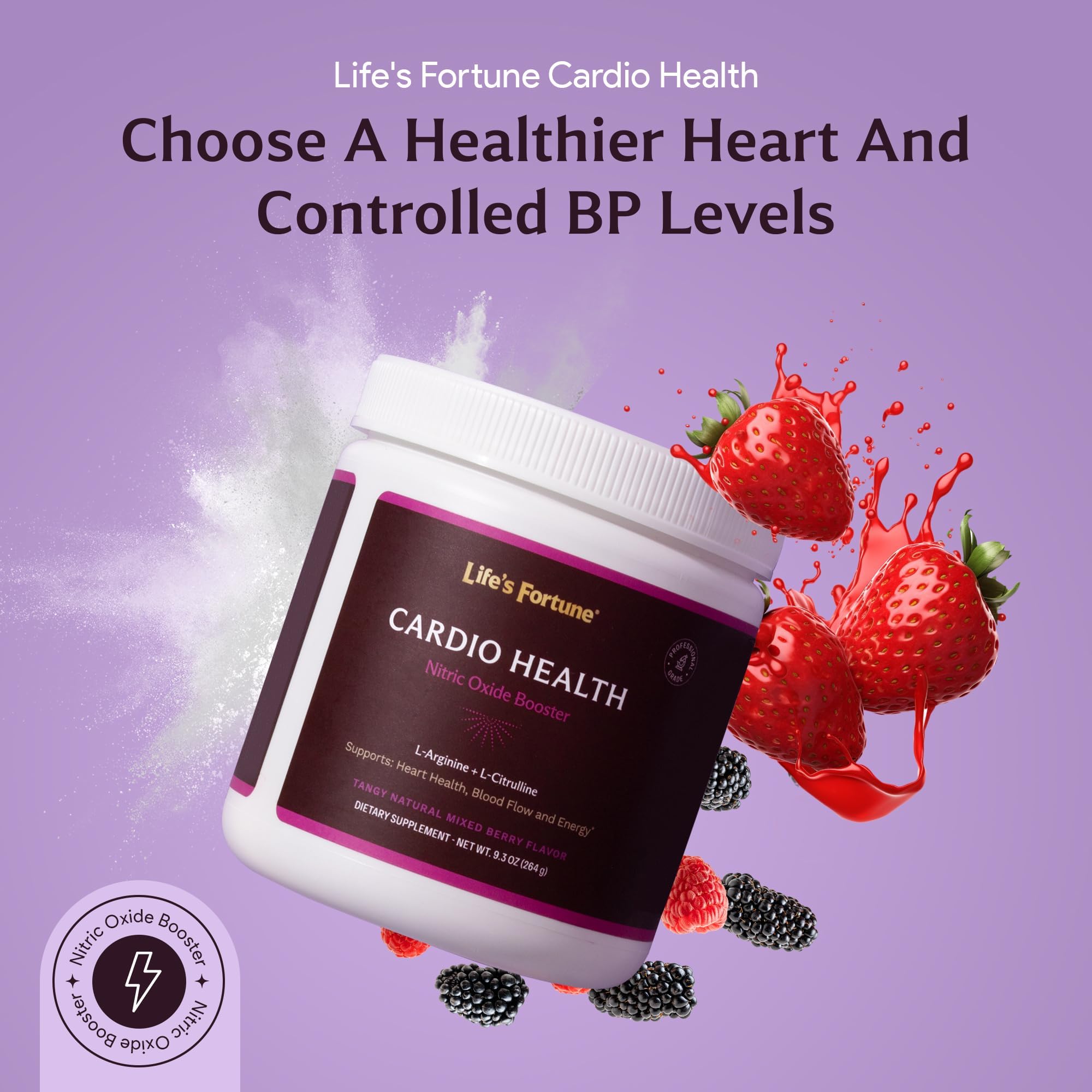 Life's Fortune mixed berry flavor glass ready for a refreshing workout drink.