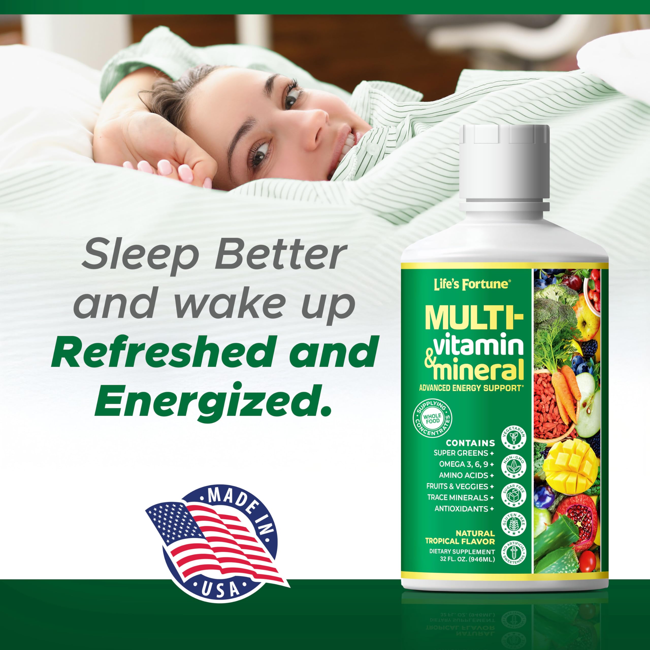Uso diario recomendado para Life's Fortune multivitamínico líquido