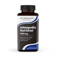 LifeSeasons Ashwagandha bottle front view highlighting calm energy support