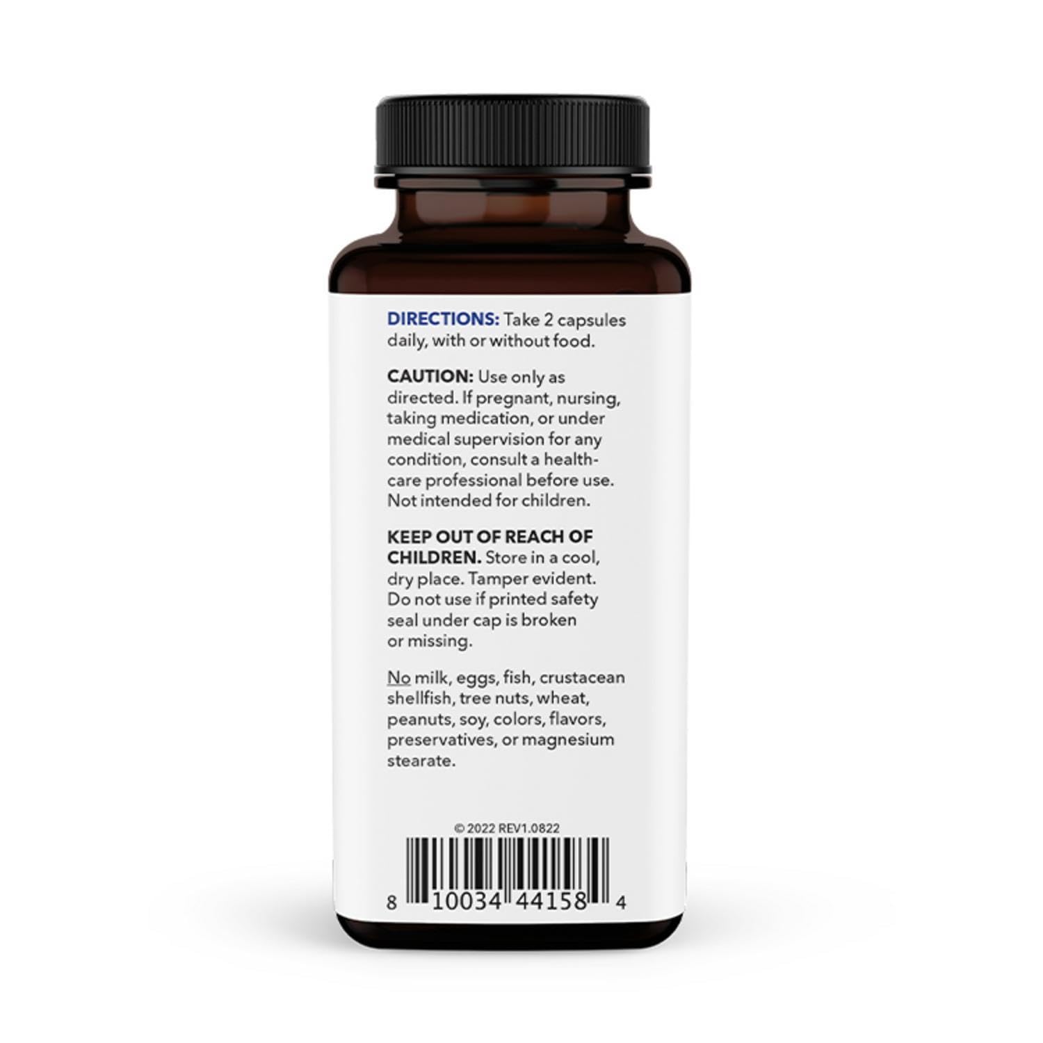 LifeSeasons Ashwagandha root and green leaves around capsules for natural adaptogen