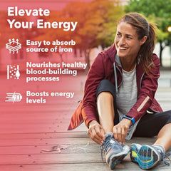 Close-up of Blood Nourish-R capsules highlighting easy daily use.