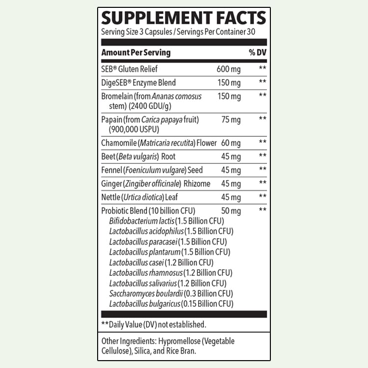LifeSeasons Digestivi-T usage guide showing daily capsules for improved gut comfort.