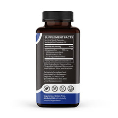 LifeSeasons Essentials bottle on nightstand suggesting sleep support