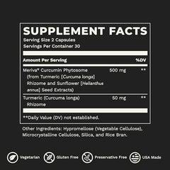 LifeSeasons Meriva Turmeric capsules being poured for daily muscle comfort.