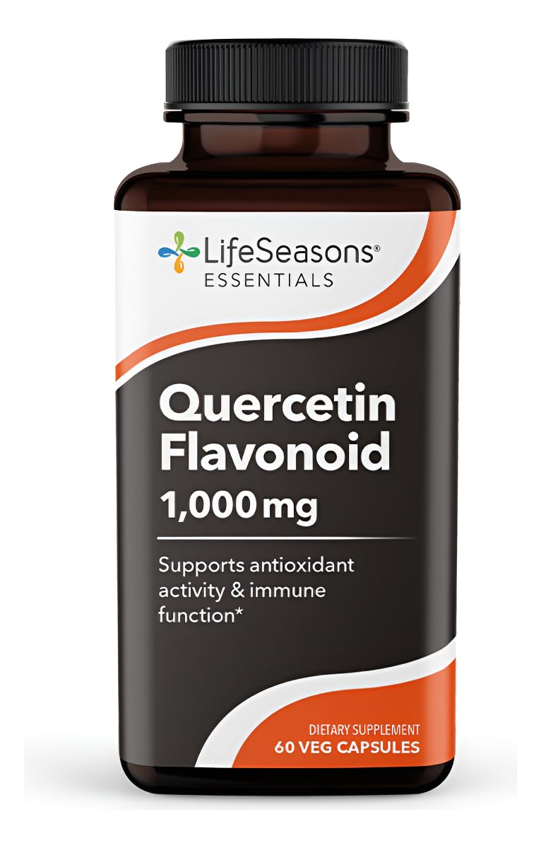 LifeSeasons Essentials Quercetin bottle and capsules support daily immune health.
