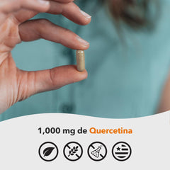 LifeSeasons Essentials Quercetin cap close-up indicates secure packaging.