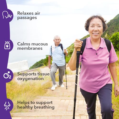 Lung Capaci-T label and bottle detail, emphasizing a natural blend for respiratory comfort.